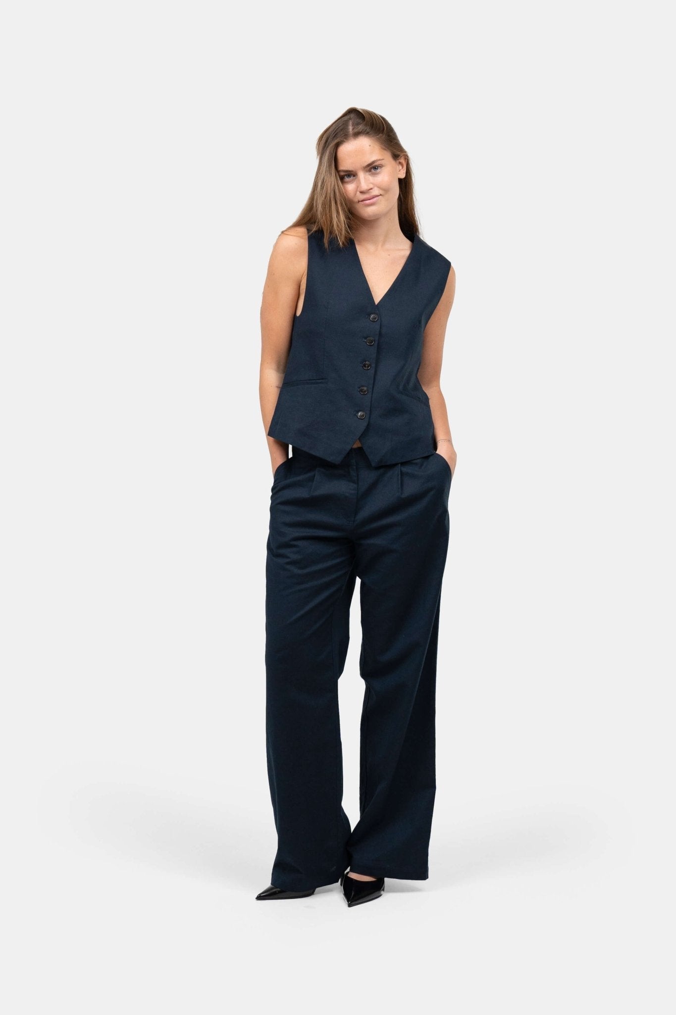 Hør Suitpants Navy | Skagen-clothing.dk